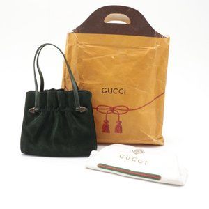 Vintage Gucci Green Suede Handbag (1960s)